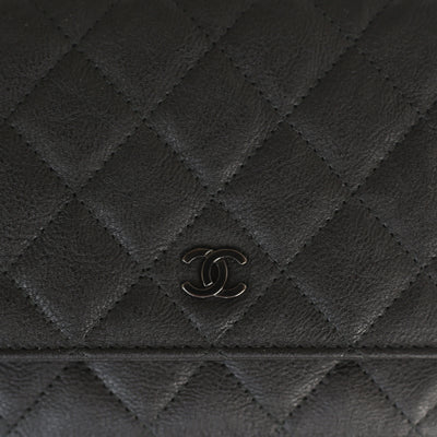 Chanel | Calfskin Classic So Black Wallet on Chain | WOC - The-Collectory