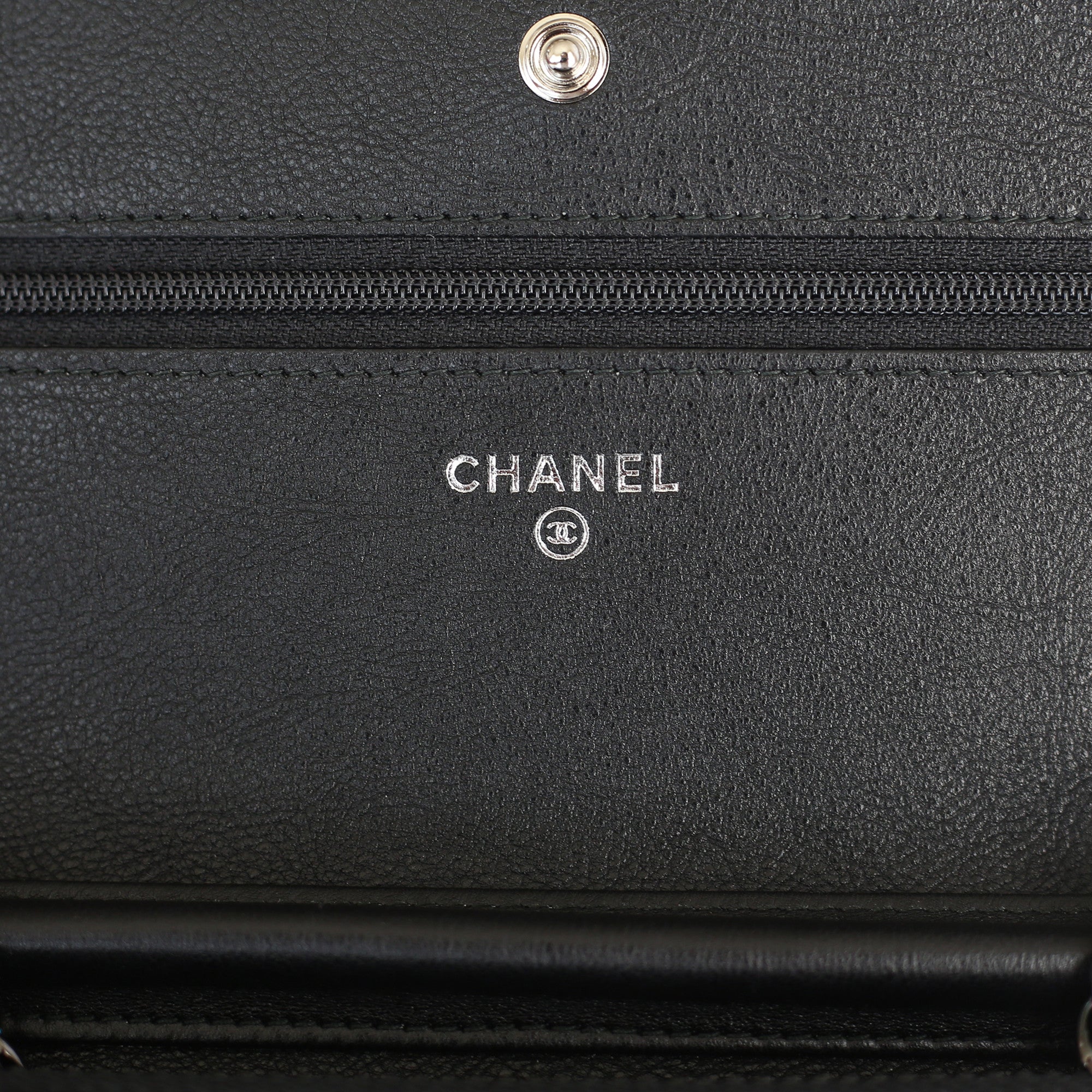 Chanel, Calfskin Classic So Black Wallet on Chain