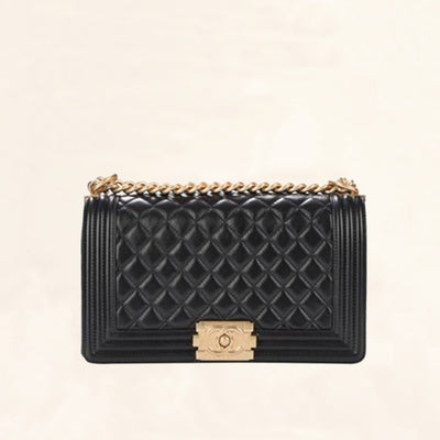 Chanel | Quilted Lambskin Boy Flap Bag  | Old Medium - The-Collectory