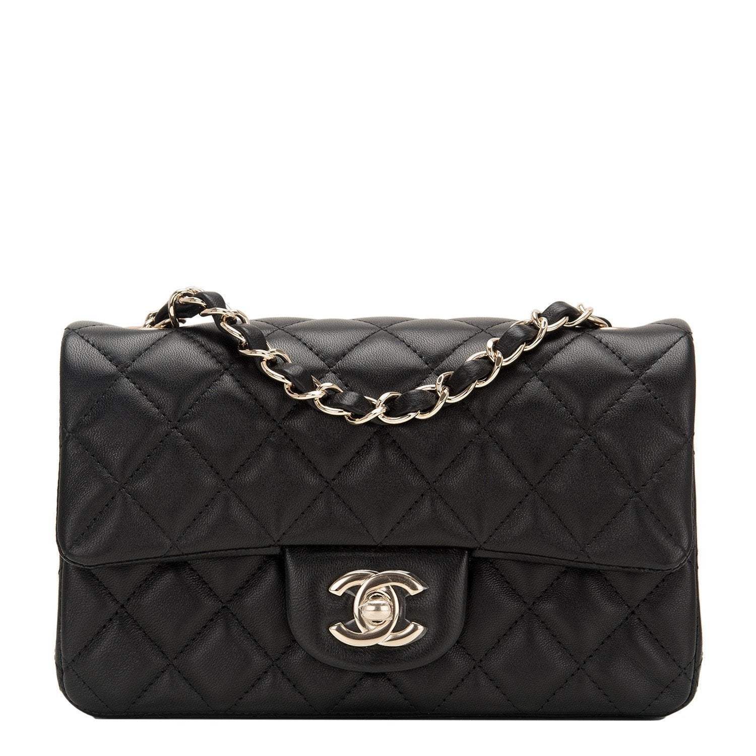 Chanel Lambskin Mini Rectangular Classic Flap with Gold Hardware