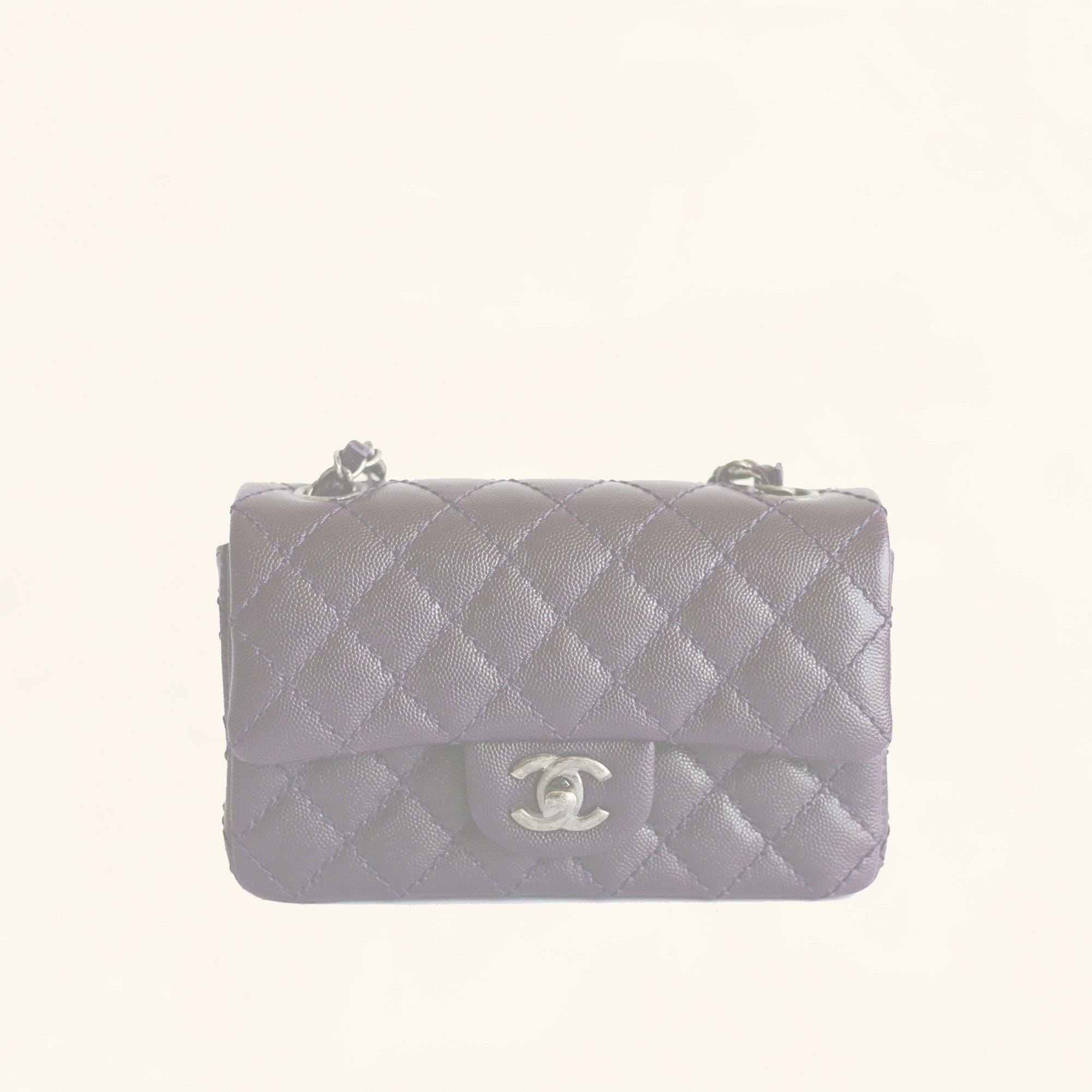 Chanel Medium Classic Double Flap Light Purple Caviar Silver Hardware