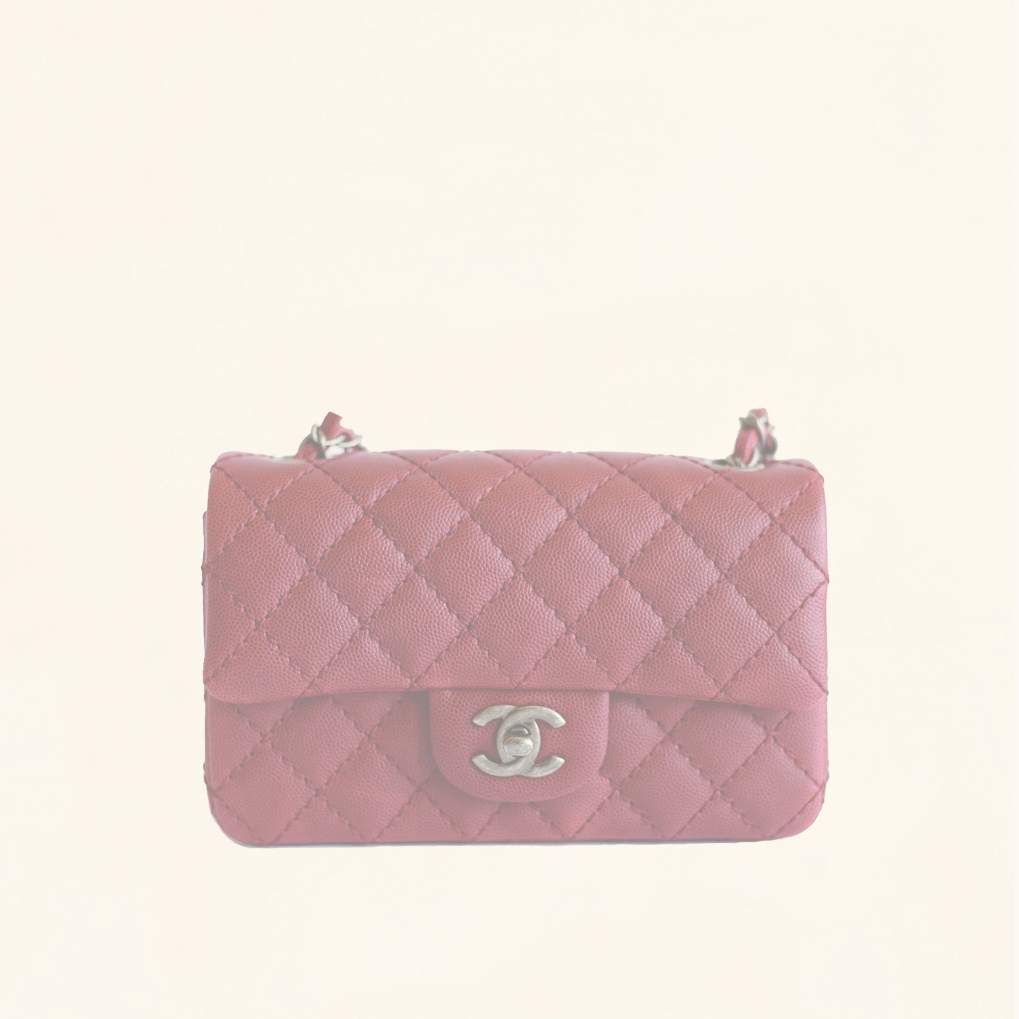 Chanel Dark Red Quilted Patent Leather Classic Square Mini Flap