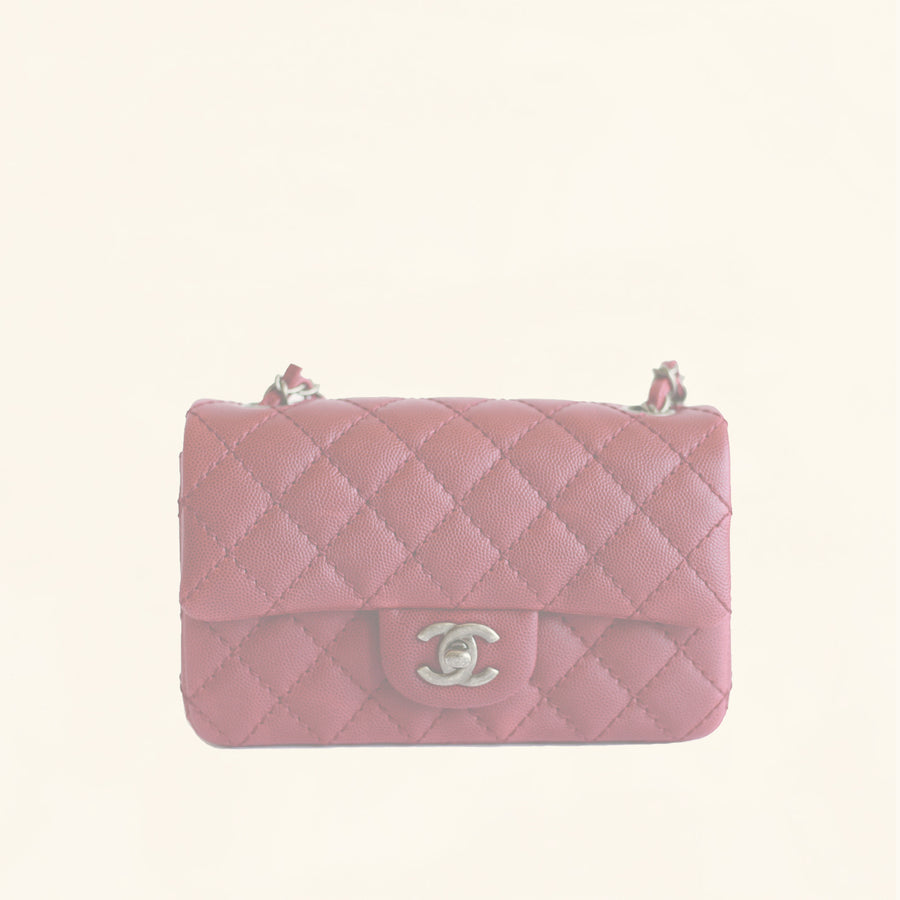 Chanel | Caviar Rectangular Classic Flap in Red | Mini - The-Collectory 