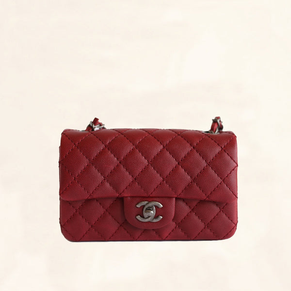 Chanel Mini Rectangle Bright Red Caviar SHW SKC1329 – LuxuryPromise