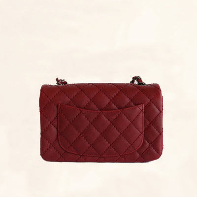 Chanel | Caviar Rectangular Classic Flap in Red | Mini - The-Collectory