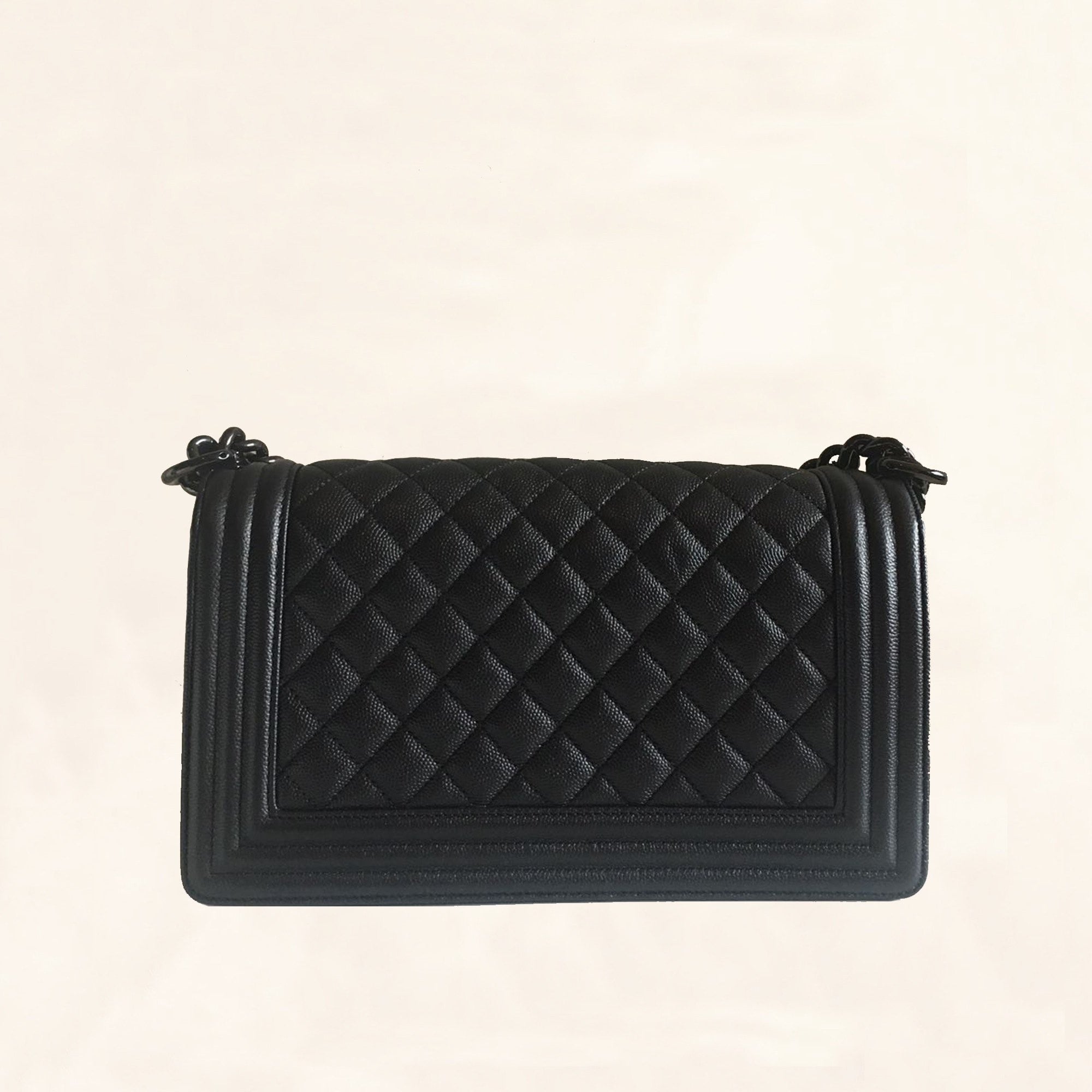 Chanel Gray Quilted Calfskin Medium Boy Bag 