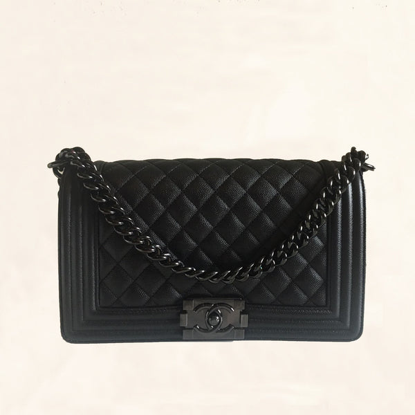 Chanel So Black Medium Boy Bag - Black Shoulder Bags, Handbags