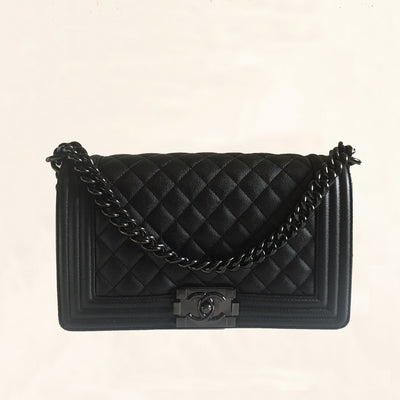 Chanel | Iridescent Caviar So Black Boy Bag | Old Medium - The-Collectory