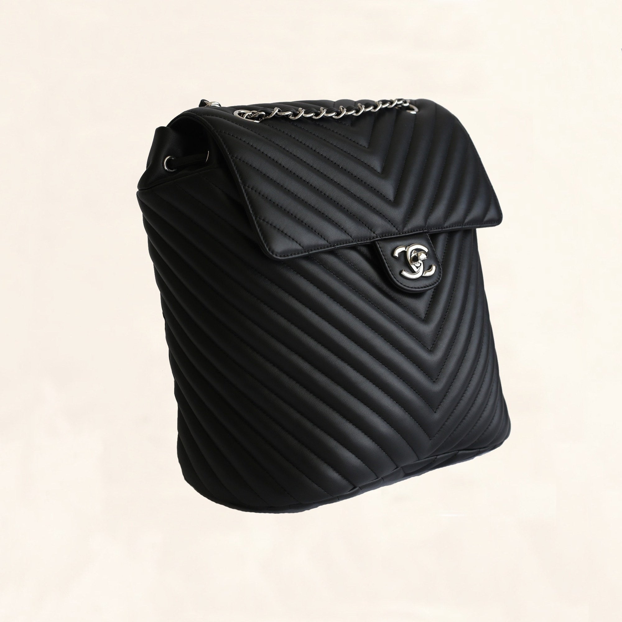 Chanel  Chevron Urban Spirit Backpack with Silver Hardware