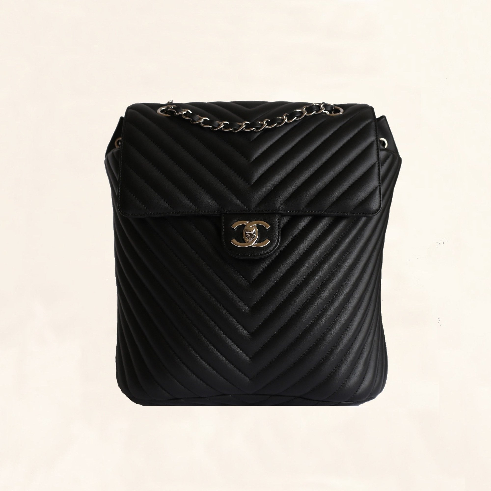Chanel, Chevron Urban Spirit Backpack with Silver Hardware