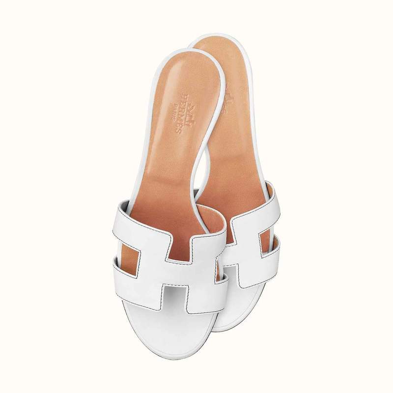 Hermes White Blanc Oasis Sandal TC