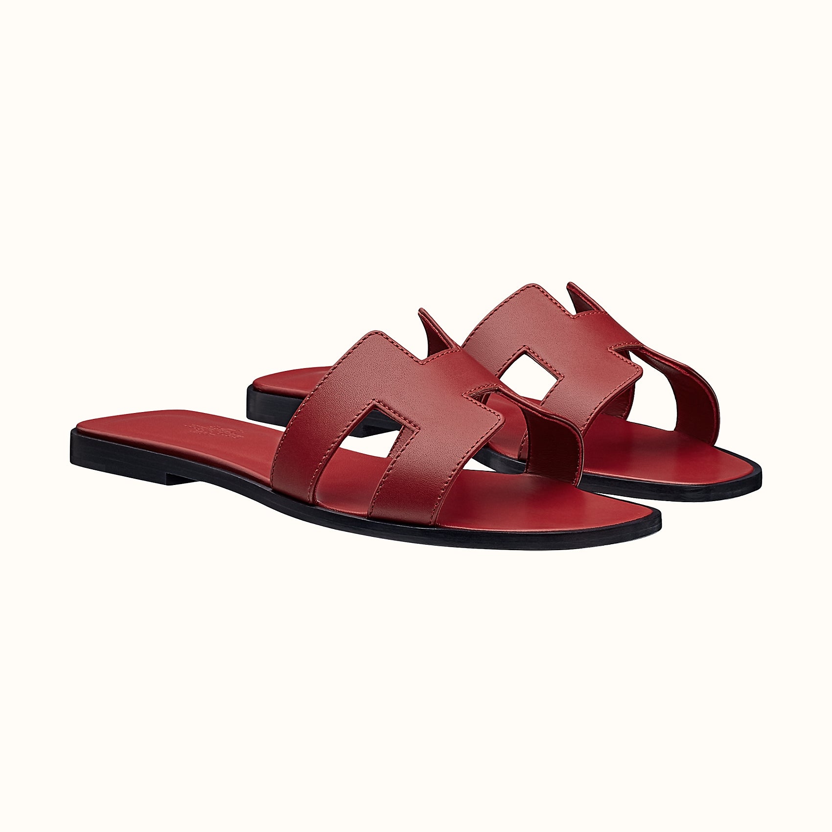 Hermes Red Oran Sandal