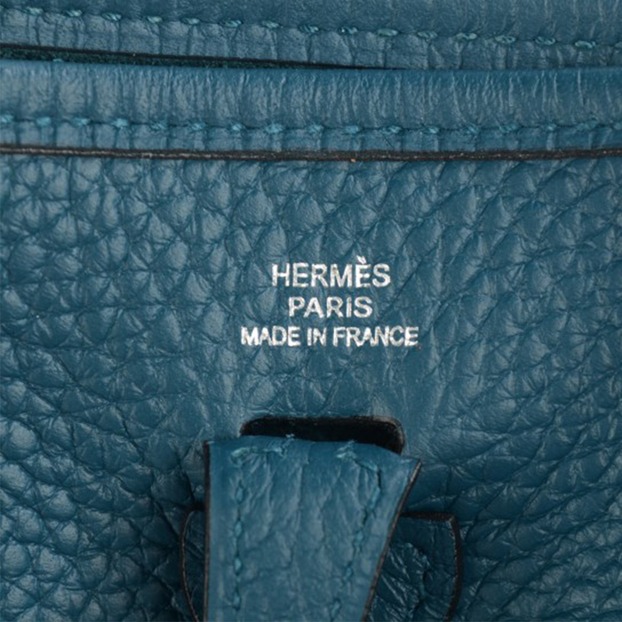 Hermes Etoupe Clemence Leather Evelyne III PM Bag Hermes