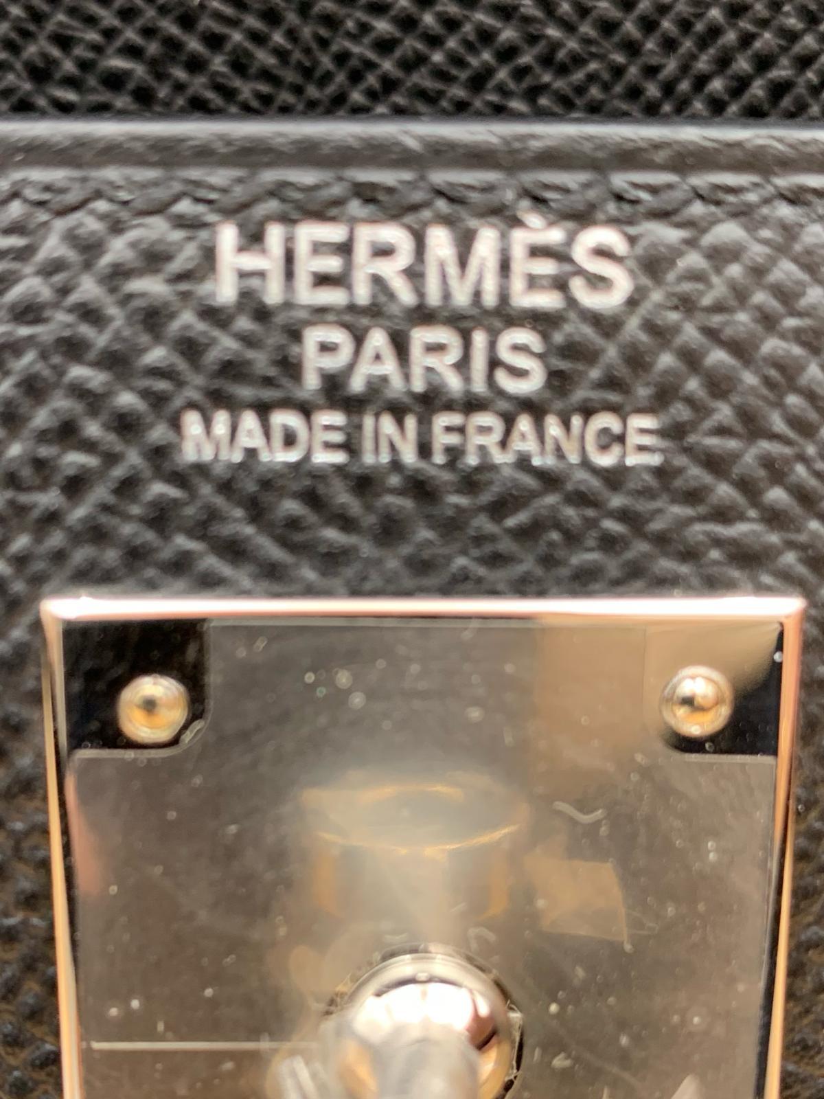 Hermes Kelly bag 32 Sellier Black Epsom leather Silver hardware