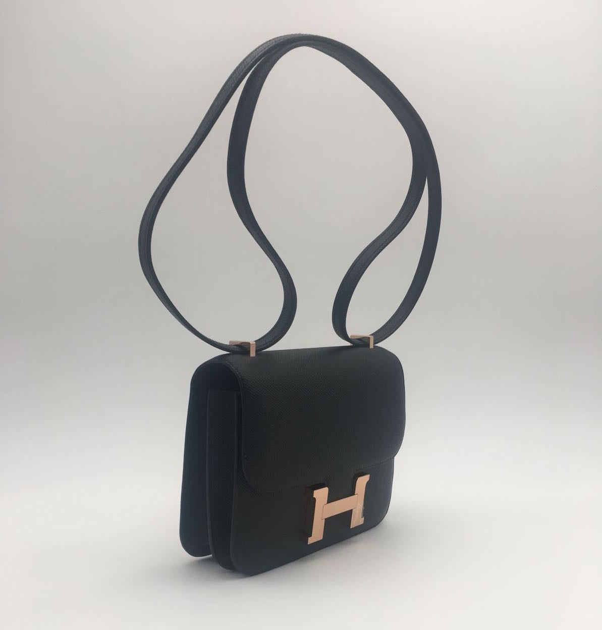 Hermes Vintage Dark Navy Constance 23cm Gold H Handbag