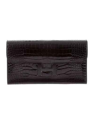 HERMES CONSTANCE Leather Long Wallets