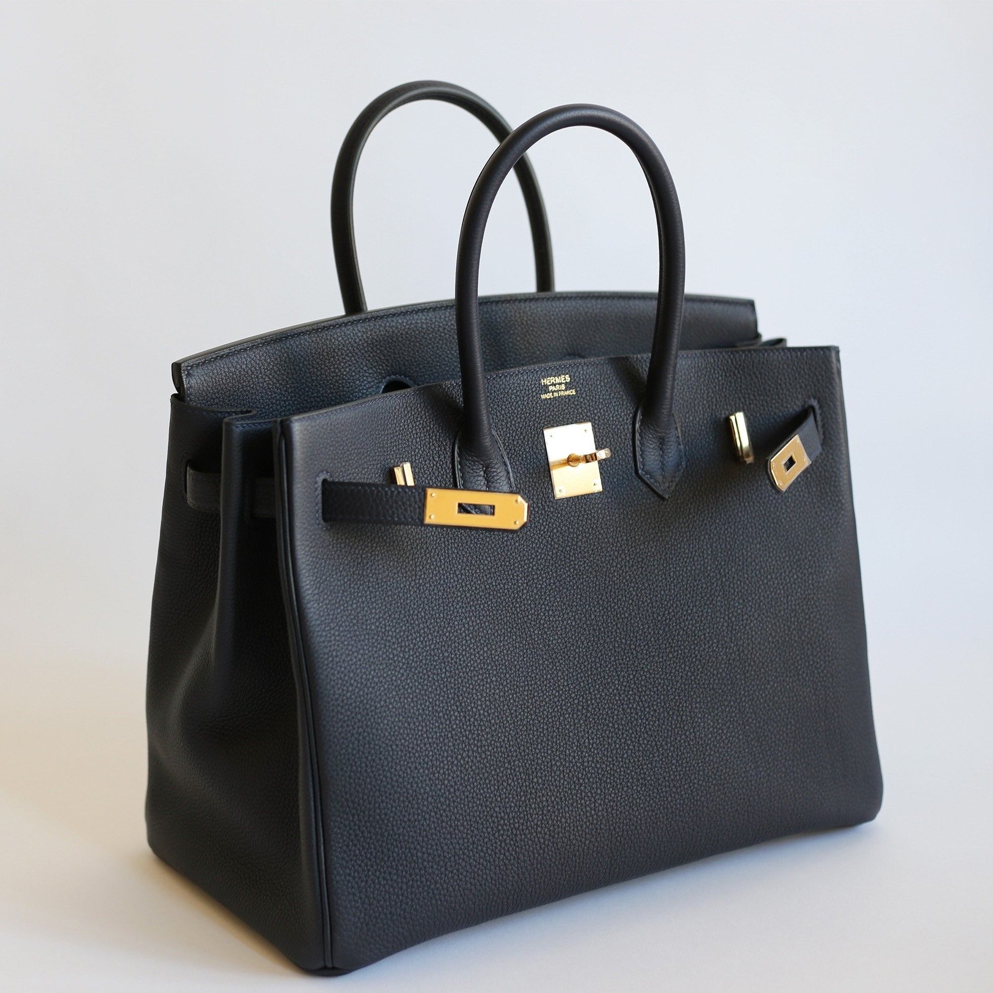 Hermes Birkin bag 30 Black Togo leather Gold hardware