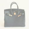 Hermes | Gold & Togo Leather Birkin in Blue Nuit | 35cm - The-Collectory 