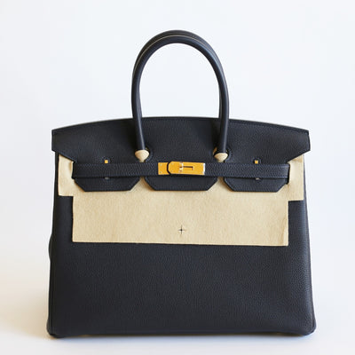 Hermes | Gold & Togo Leather Birkin in Blue Nuit | 35cm - The-Collectory