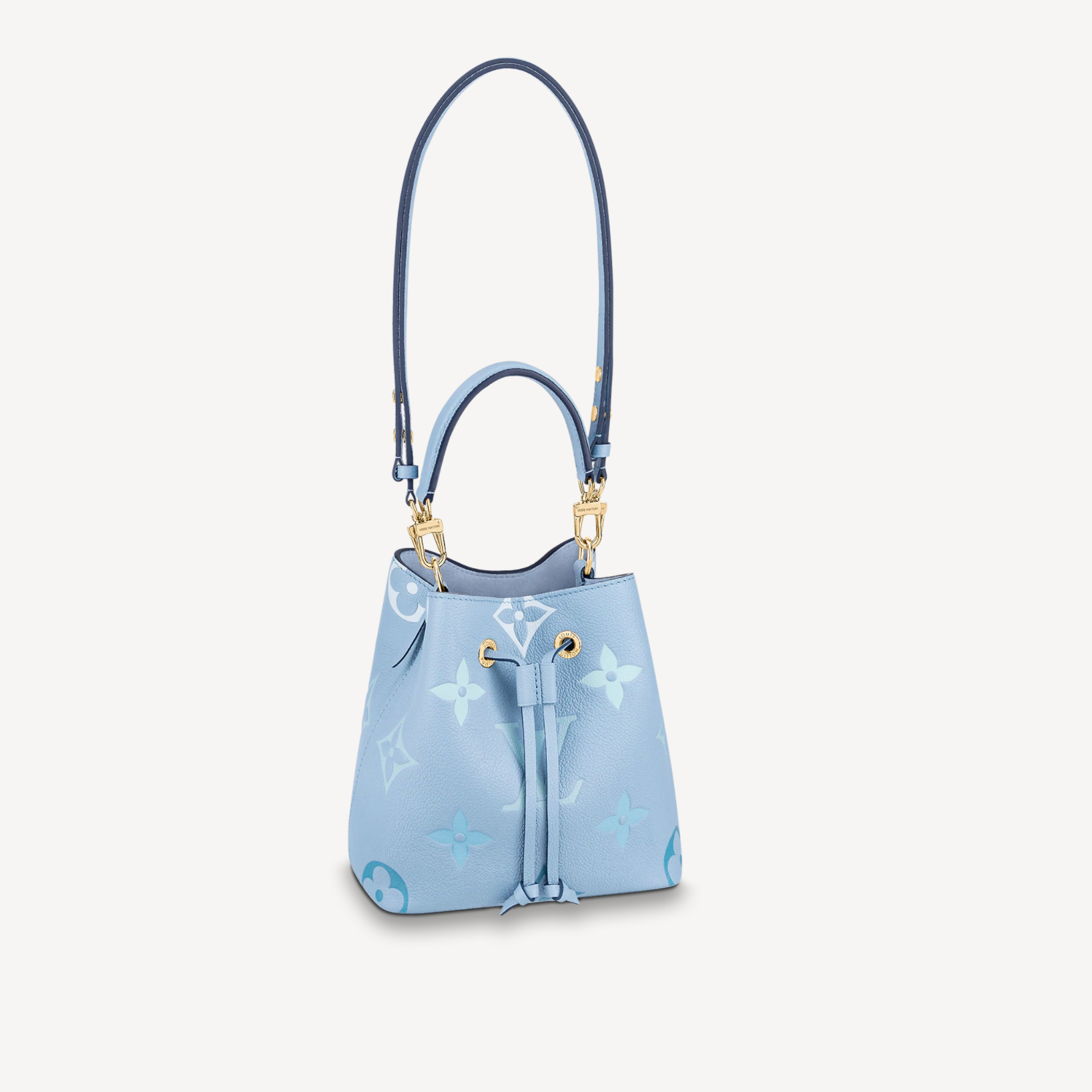 Louis Vuitton Onthego MM Summer Blue in Embossed Grained Cowhide