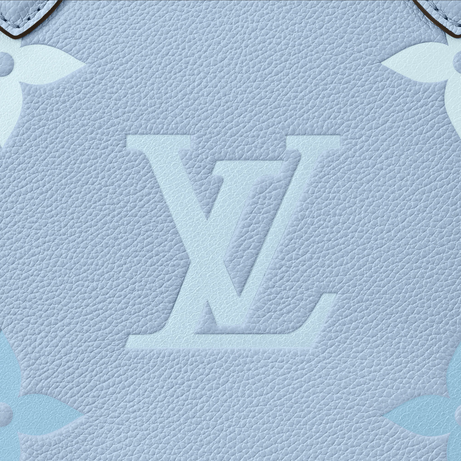 Louis Vuitton Onthego MM Summer Blue in Embossed Grained Cowhide
