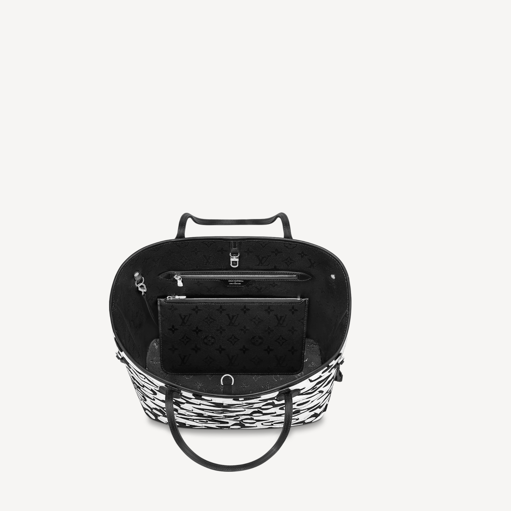 Louis Vuitton x UF Black and White Tufted Monogram Neverfull MM