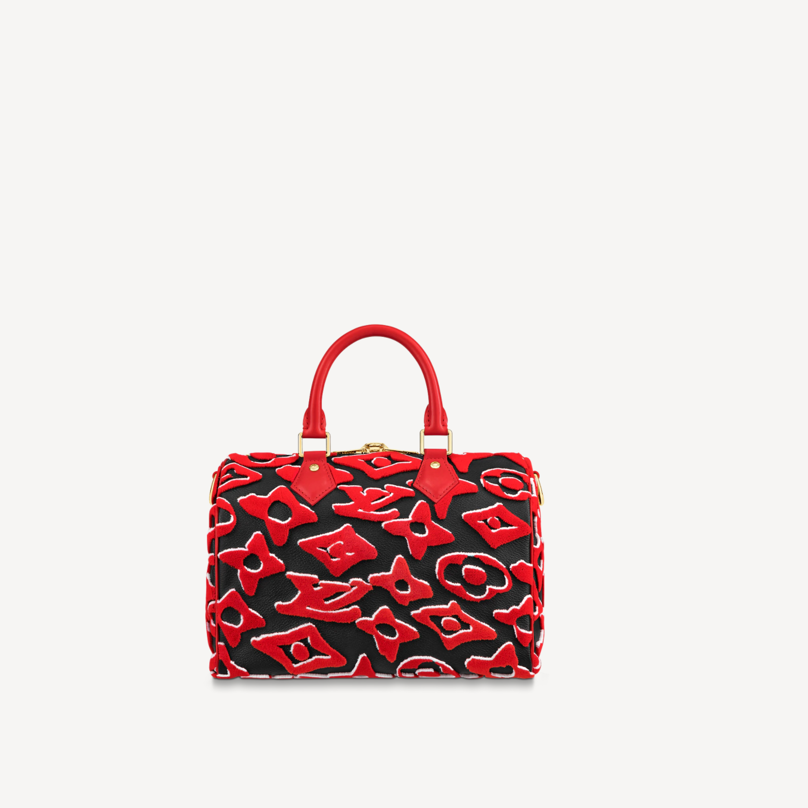 Louis Vuitton LVxUF Urs Fischer Red Monogram Speedy Bandouliere 25