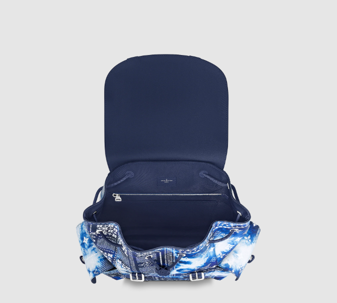 LOUIS VUITTON Christopher Backpack Denim Monogram Tapestry Blue Autres Toiles Monogram