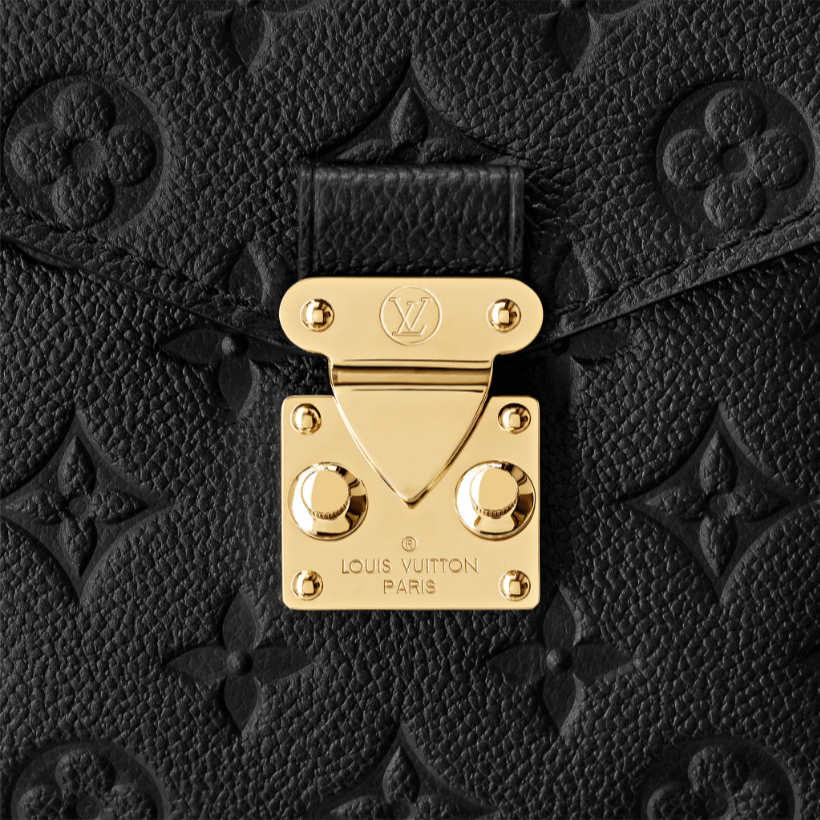 LOUIS VUITTON Pochette Metis MM Noir M41487 Monogram Empreinte Leather  Gold-HW