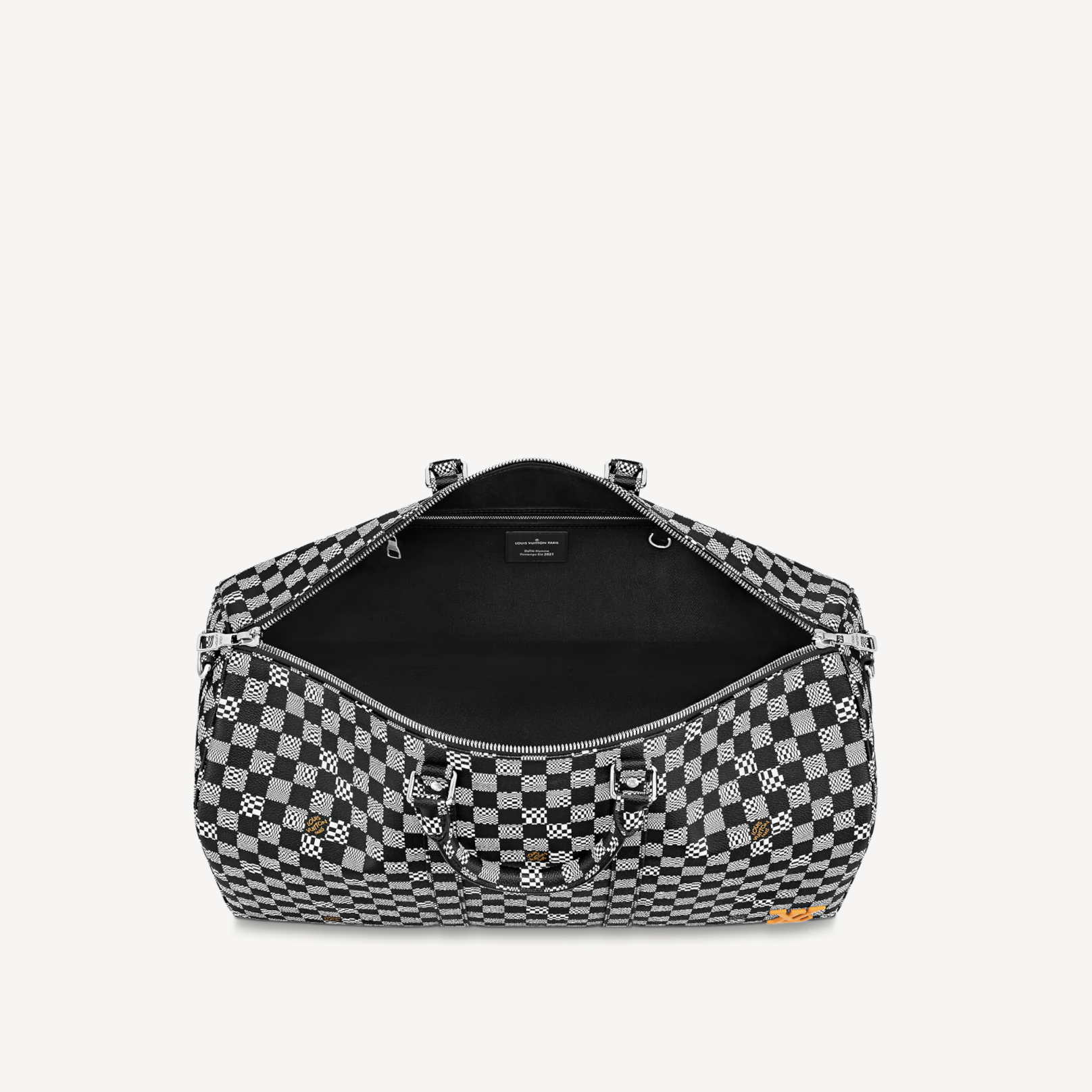 Louis Vuitton Black Distorted Damier Keepall Bandouliere 50 Duffle Bag  125lvs23
