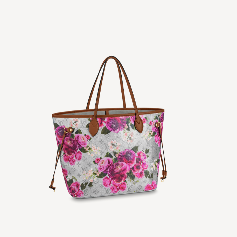 【可愛い春色登場】LOUIS VUITTON★LV Neverfull MMトートバッグ Louis Vuitton Limited Edition Rose Velours Monogram Ikat