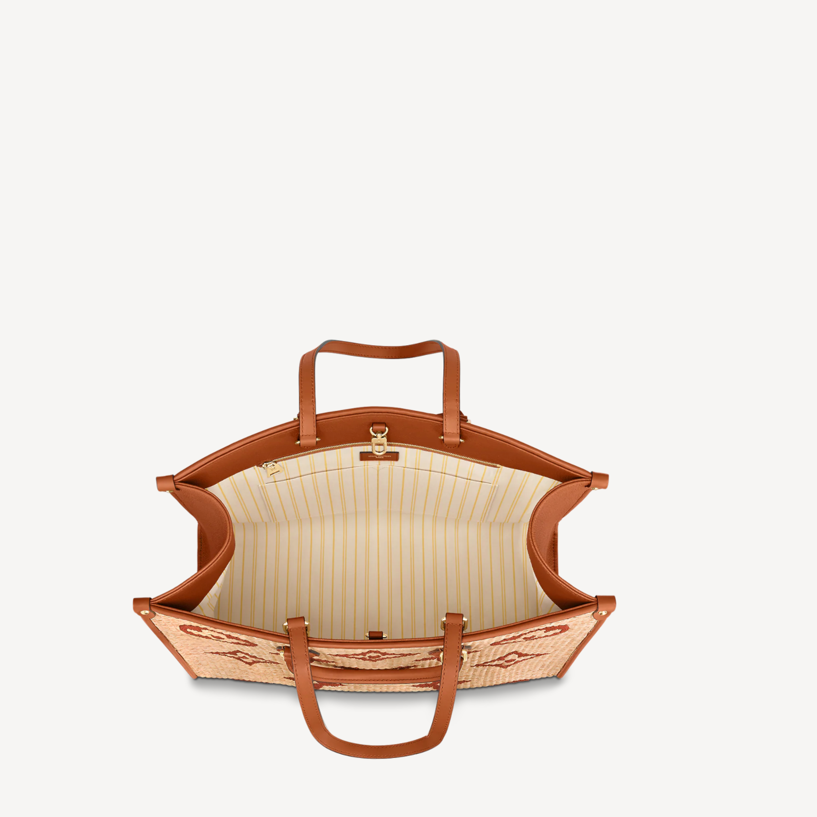 Louis Vuitton Rectangular Monogram and tan top handle bag