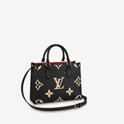 Louis Vuitton CarryAll PM Black in Embossed Supple Grained Cowhide