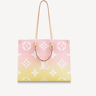 Louis VUITTON ESCALE ONTHEGO GM PINK PASTEL GIANT FLOWER MONOGRAM , NEW, w  Tags.