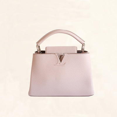Louis Vuitton White Taurillon Leather Capucines Mini Bag
