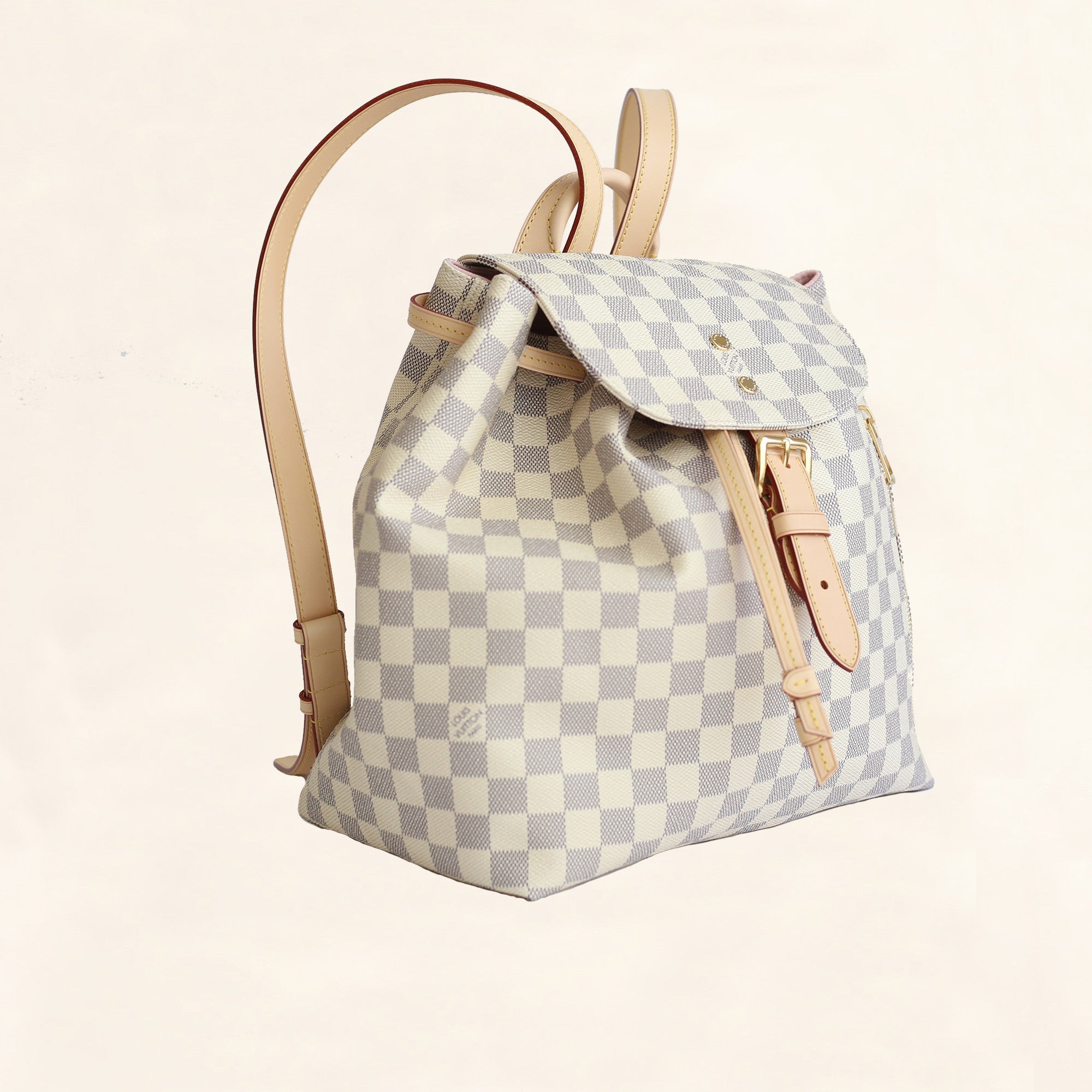 White Louis Vuitton Damier Azur Sperone BB Backpack