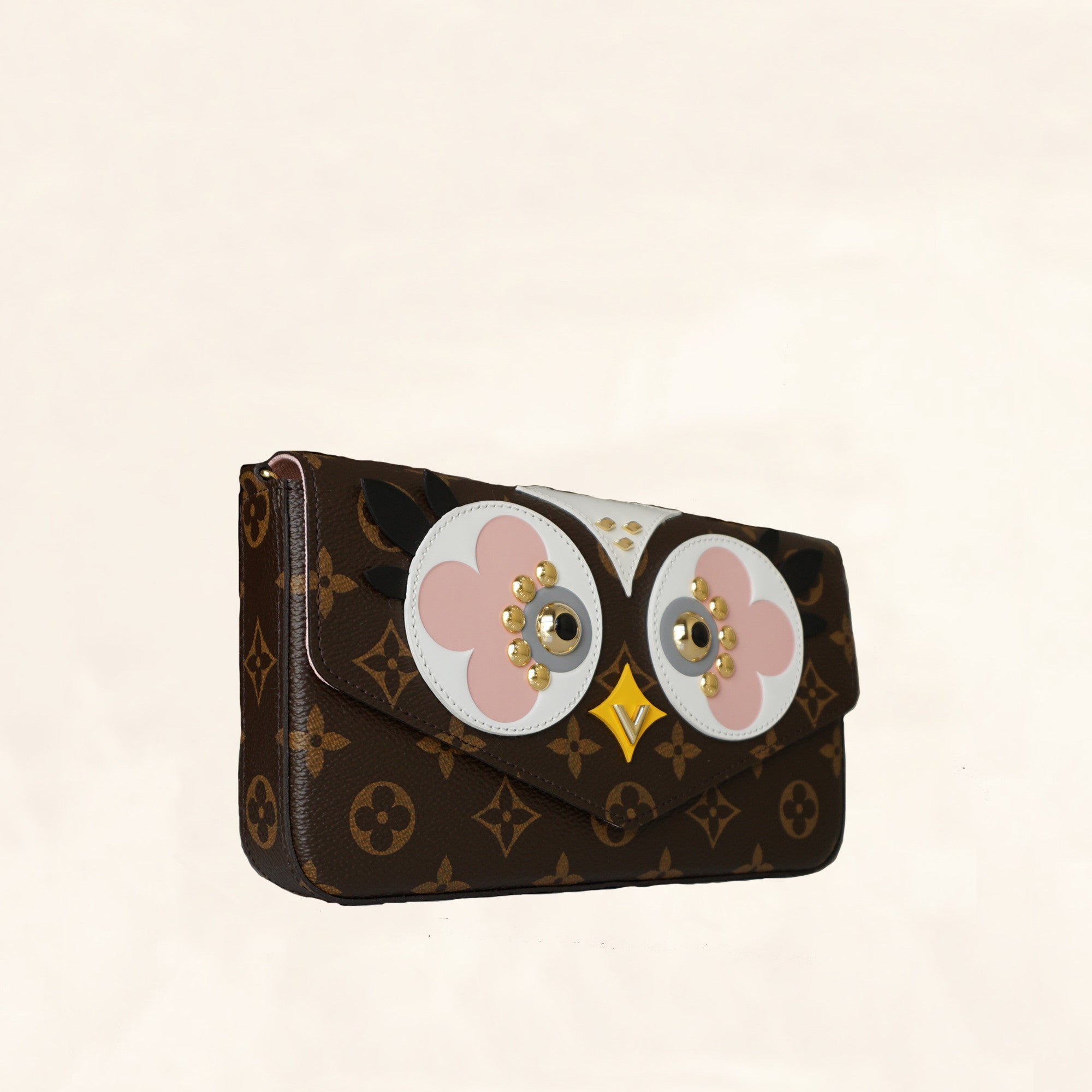 Louis Vuitton Pochette Felicie Monogram Limited Edition Owl Motif Chain Bag