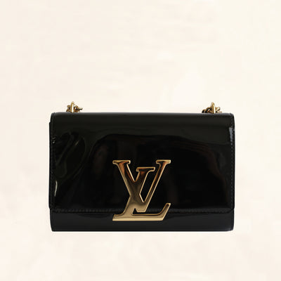 Louis Vuitton Black Epi and Patent Leather Clutch For Sale at