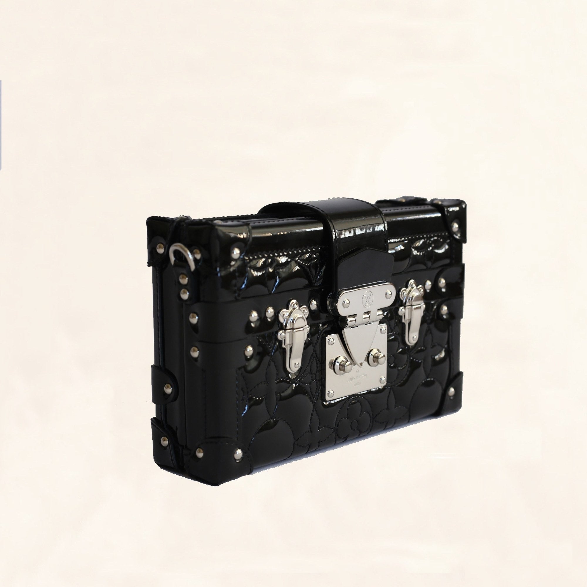 Petite malle leather handbag Louis Vuitton Black in Leather - 24822606
