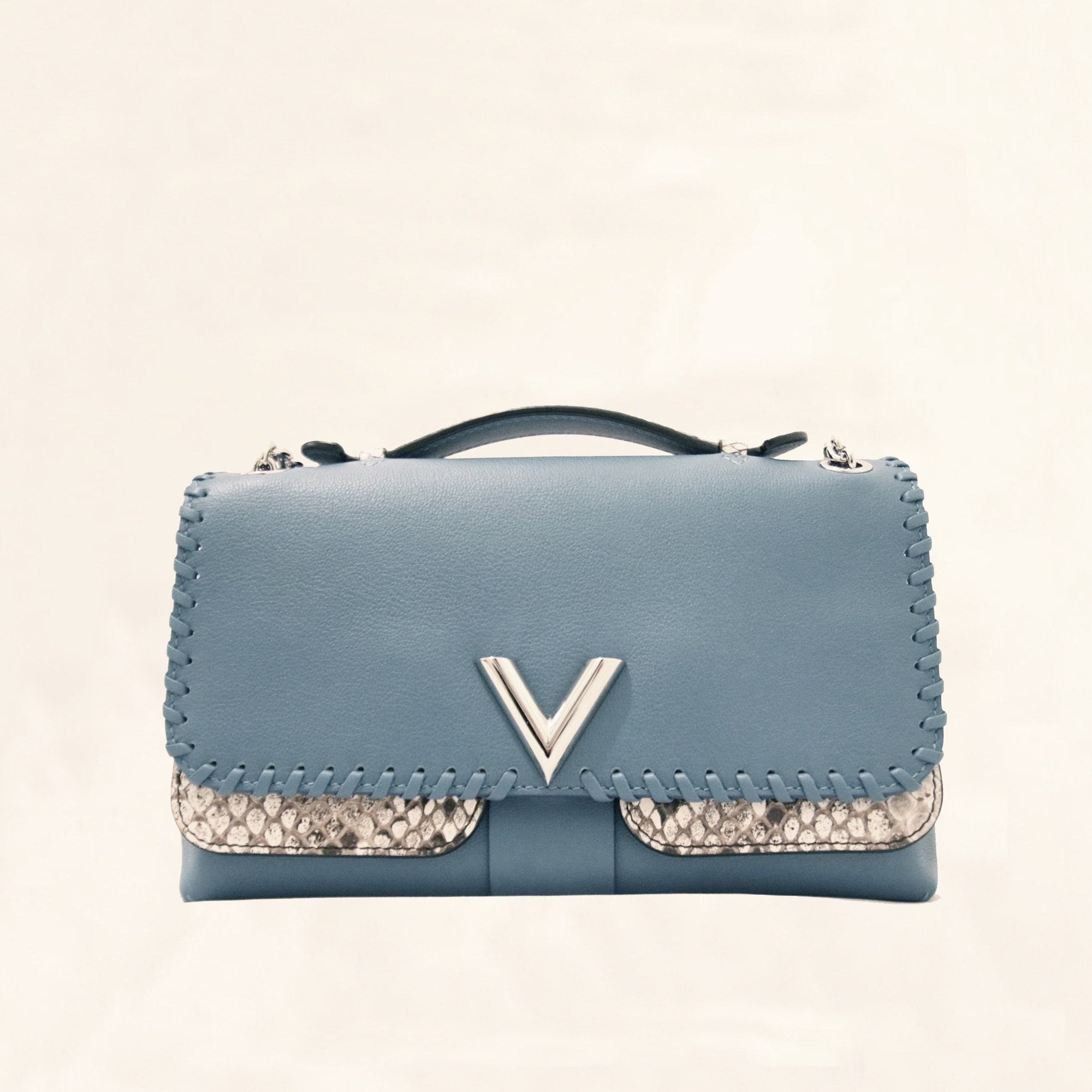 Louis Vuitton | Python Very Chain Bag | Pastel Baby Blue - The-Collectory