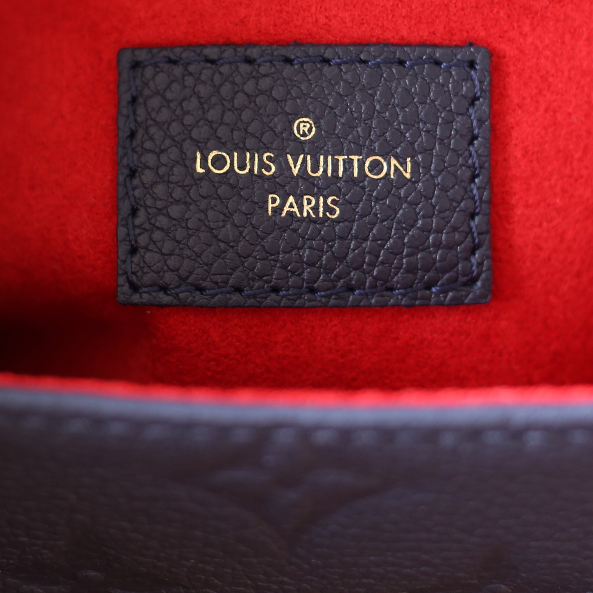 LOUIS VUITTON V MM Empreinte Leather Tote Bag Marine Rouge-US
