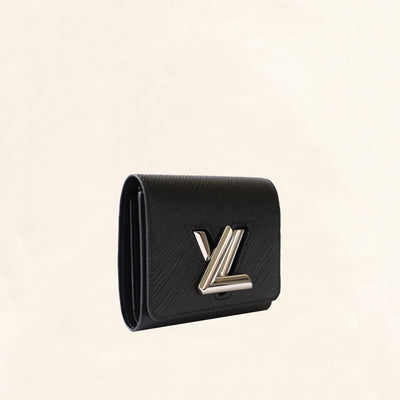 louis vuitton twist wallet in black Epi leather