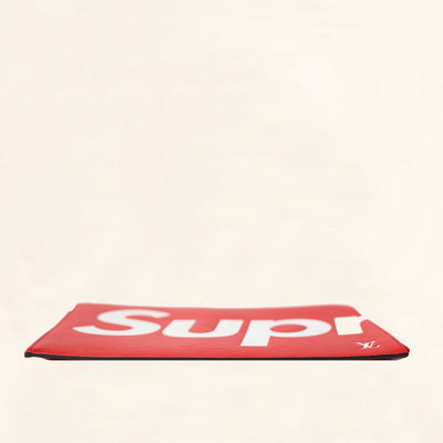 LOUIS VUITTON × Supreme Collaboration Epi Leather Name Tag Red M67726