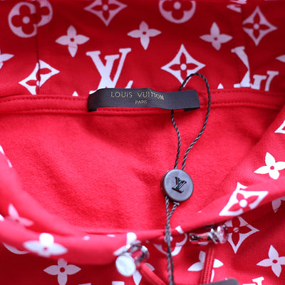 Louis Vuitton Supreme Box Logo Hoodie Red Xxs LV Auth Ak145, Women's