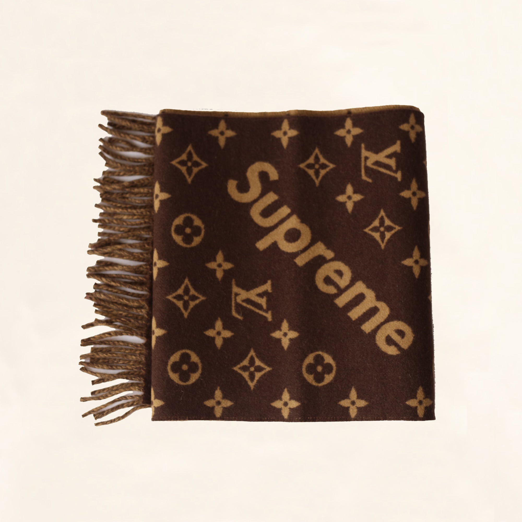 Louis Vuitton X Supreme Foulard in Brown Cotton – Fancy Lux