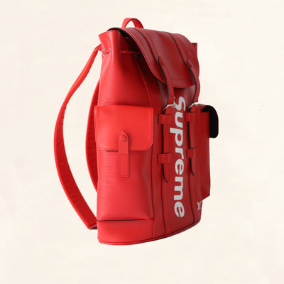 Louis Vuitton Christopher Backpack x Supreme Limited Edition Red