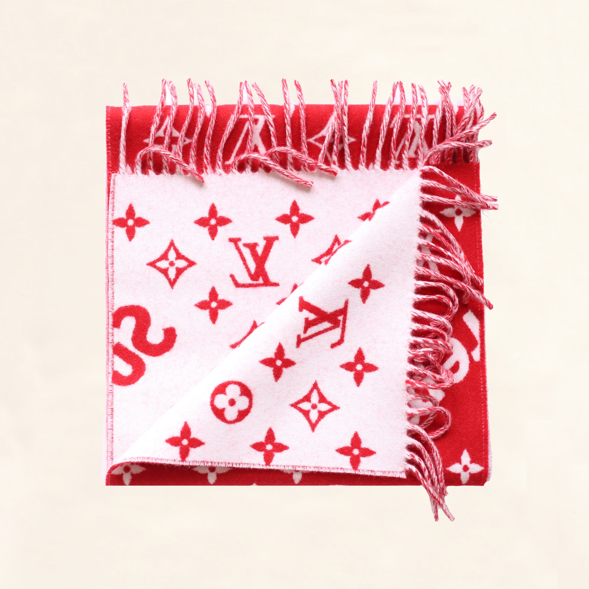 Louis vuitton supreme scarf red Clearance