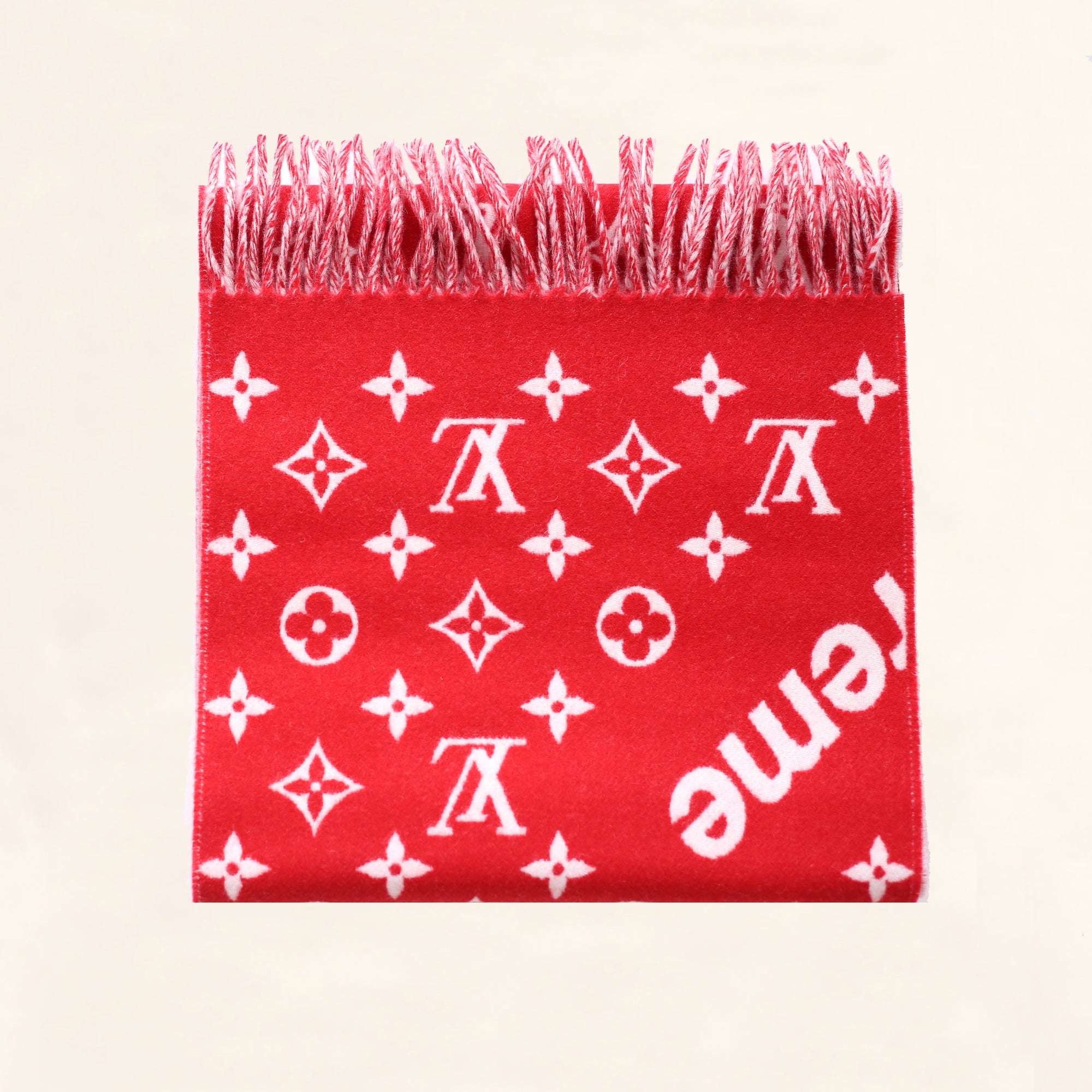 Louis vuitton supreme scarf red Clearance