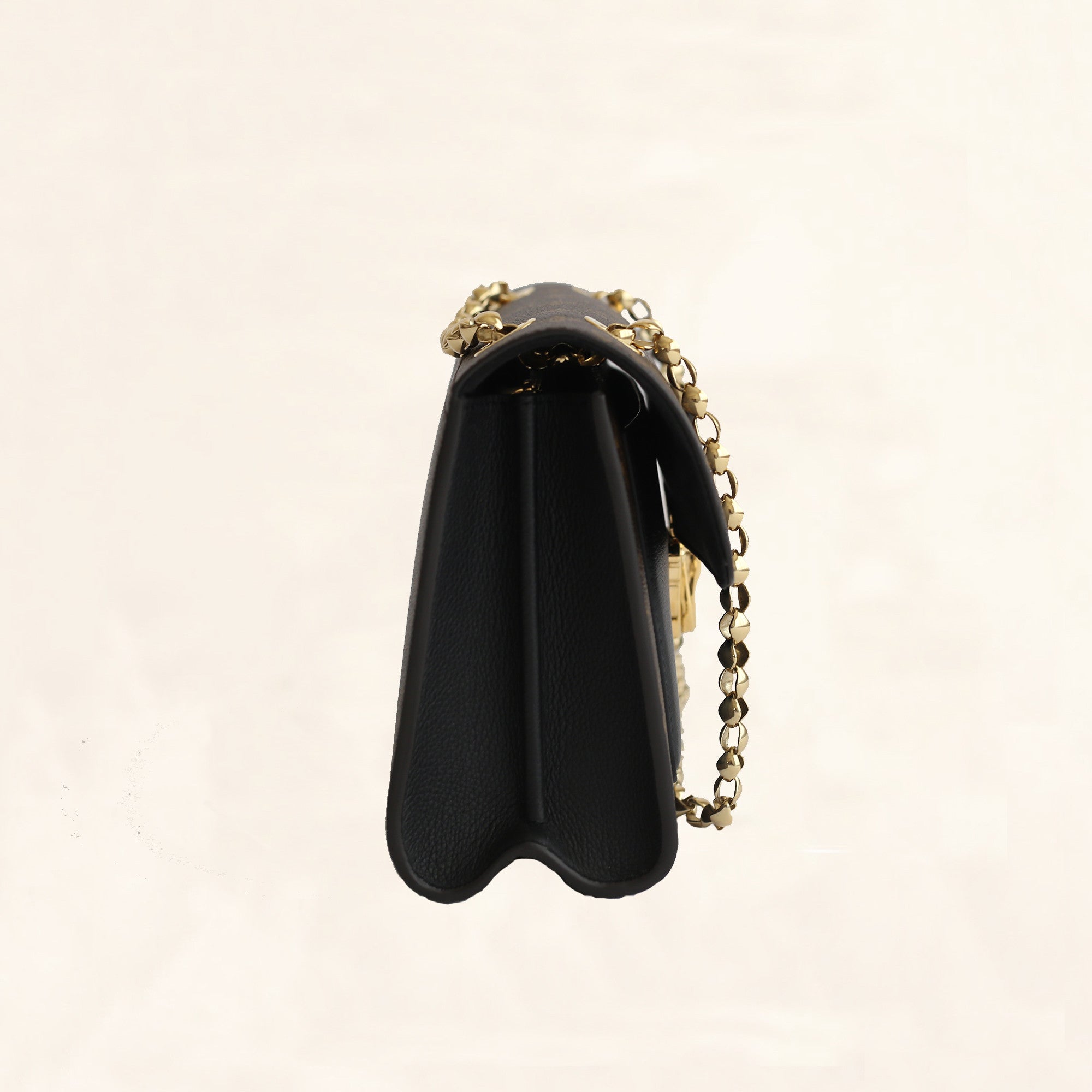 LOUIS VUITTON Victoire Monogram Black Leather Hand Bag M41730