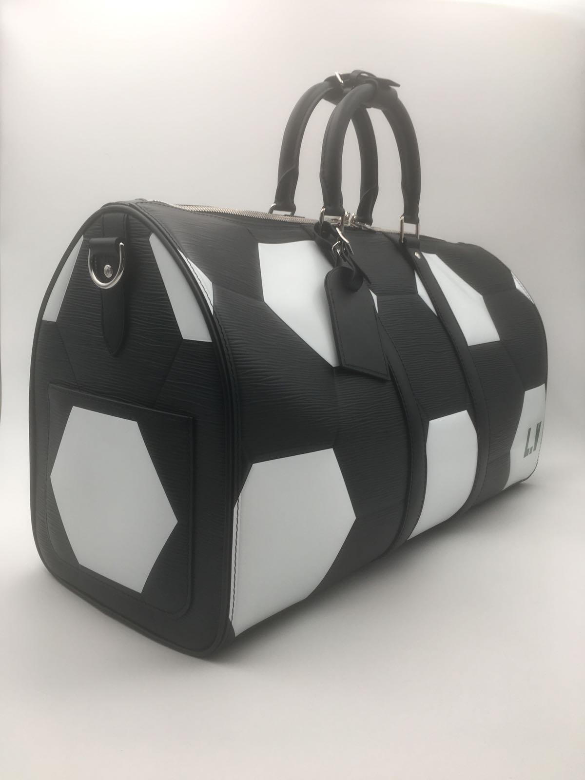 black and white louis vuitton duffle bag